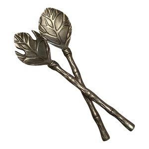 Mariposa Aluminum Bamboo Salad Serving Set